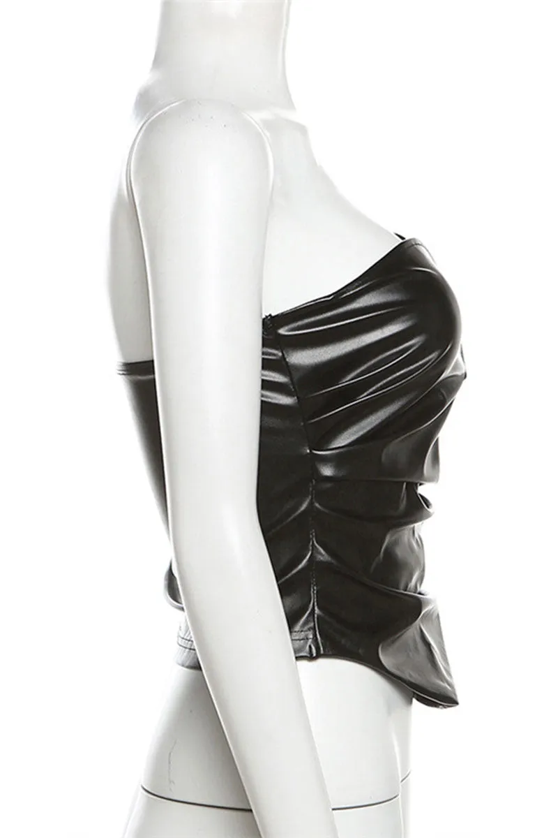 TI0585 Vegan Leather Tube Top