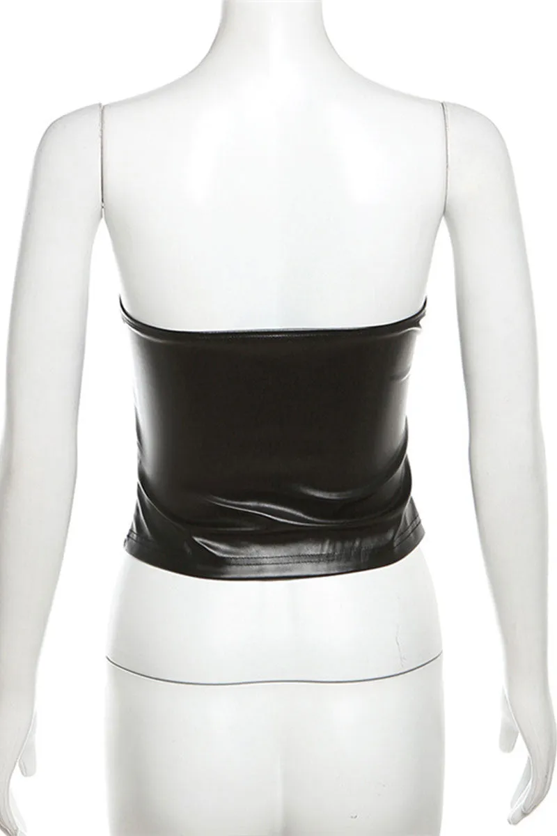TI0585 Vegan Leather Tube Top