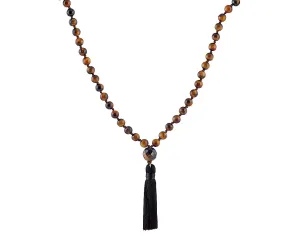 Tiger eye tassel necklace
