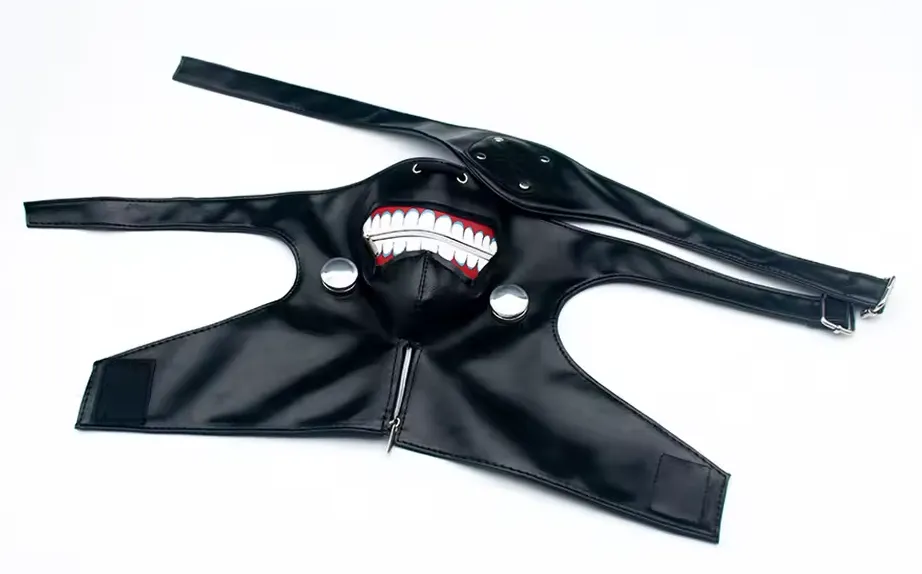 Tokyo Ghoul Kaneki Ken PVC Leather Zipper Mask - Anime Cosplay / Costume /Performance
