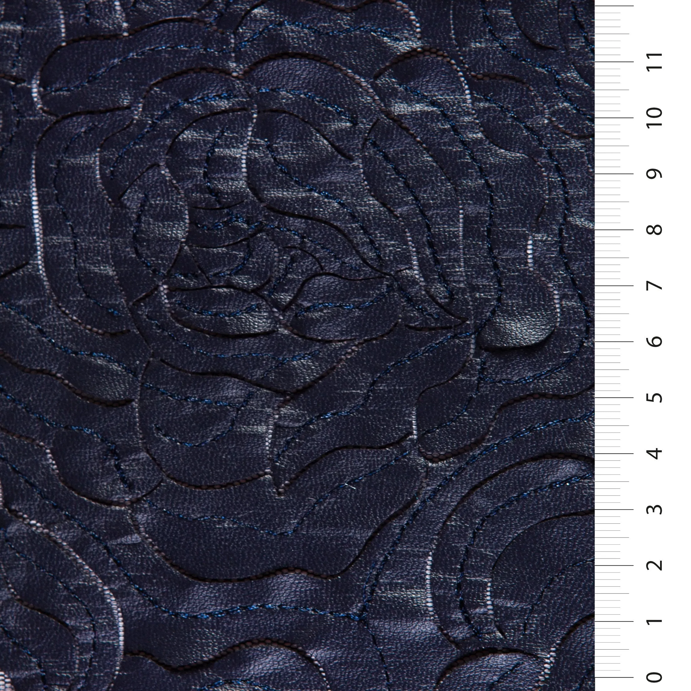Tokyo Style Laser Cut Faux Leather Rose Pattern Fabric
