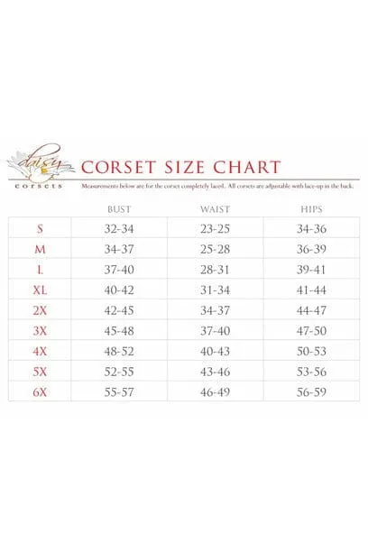 Top Drawer Rainbow Hearts Double Steel Boned Curvy Cut Underbust Cincher Corset