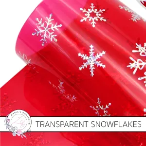 Transparent Hologram Snowflakes ~Christmas Red & Silver Craft Sheets