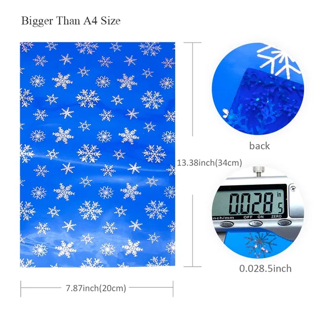 Transparent Hologram Snowflakes ~Christmas Red & Silver Craft Sheets
