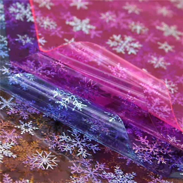 Transparent Hologram Snowflakes ~Christmas Red & Silver Craft Sheets