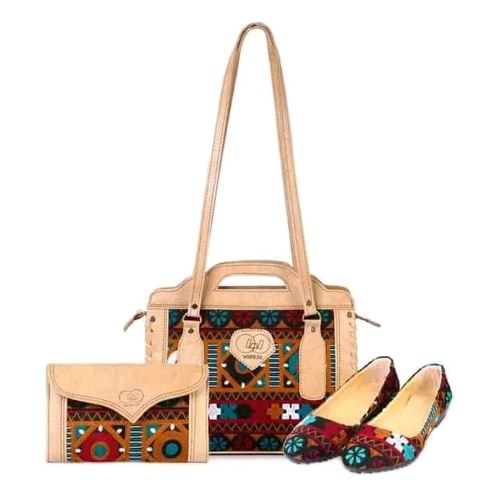 Trendy Matching Tote Bag and Clutch | Complete Your Look with Ballet Shoes Nk-186