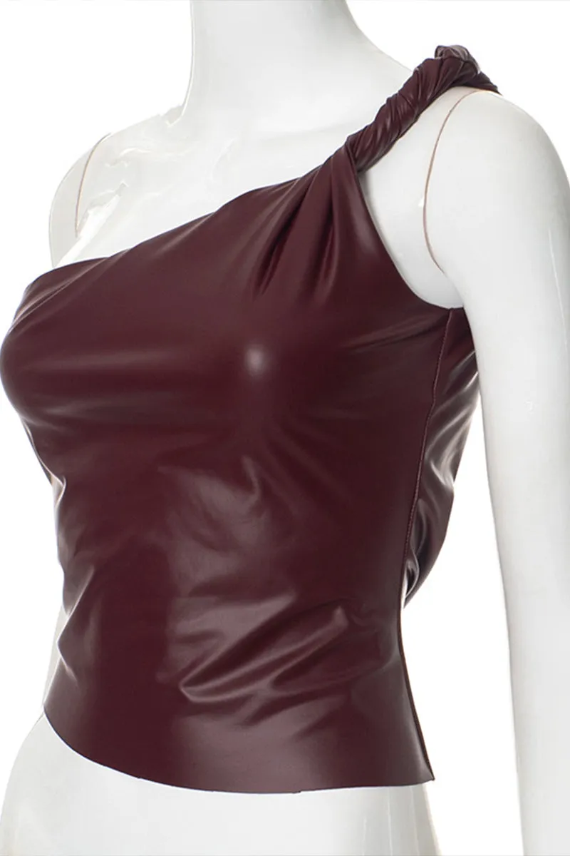 TS3292 Vegan Leather Tank Top