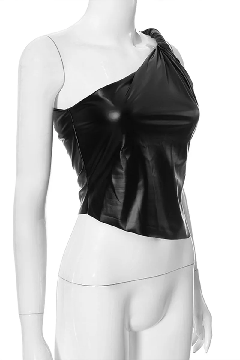 TS3292 Vegan Leather Tank Top