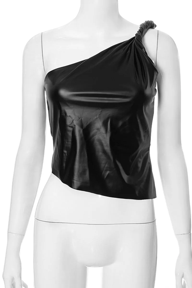 TS3292 Vegan Leather Tank Top