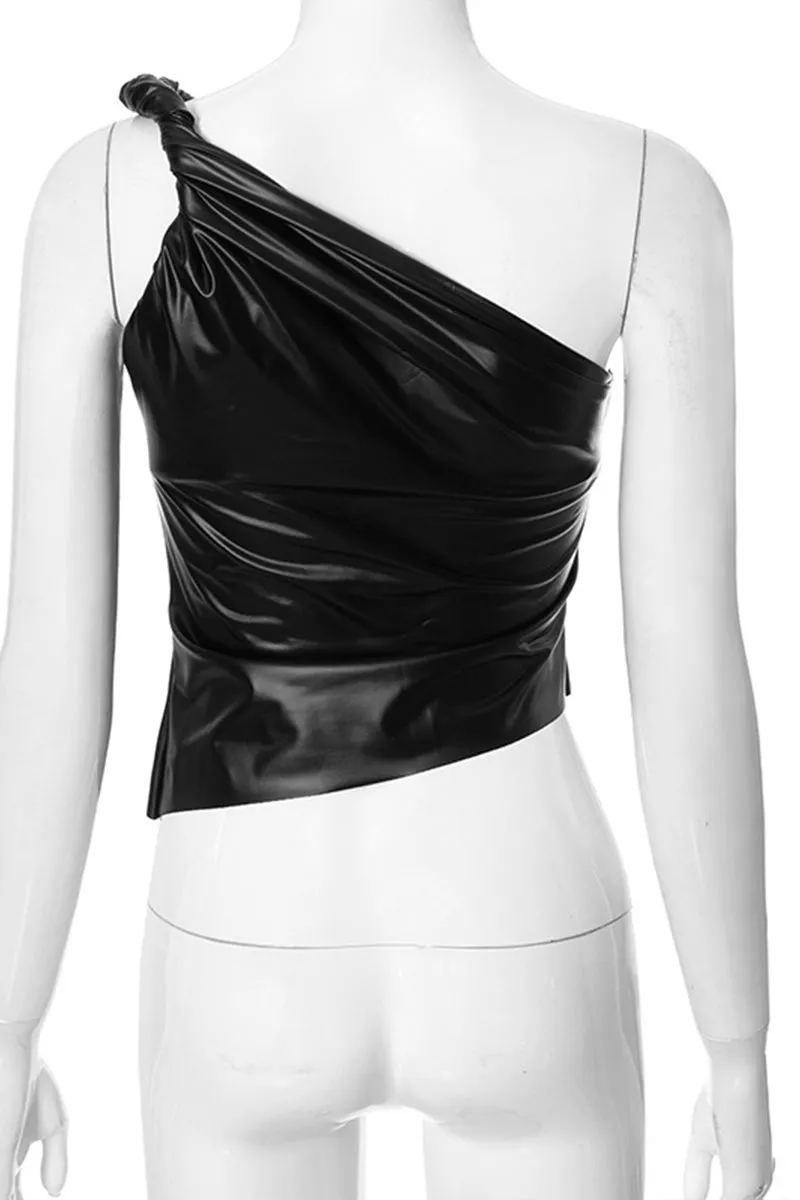 TS3292 Vegan Leather Tank Top