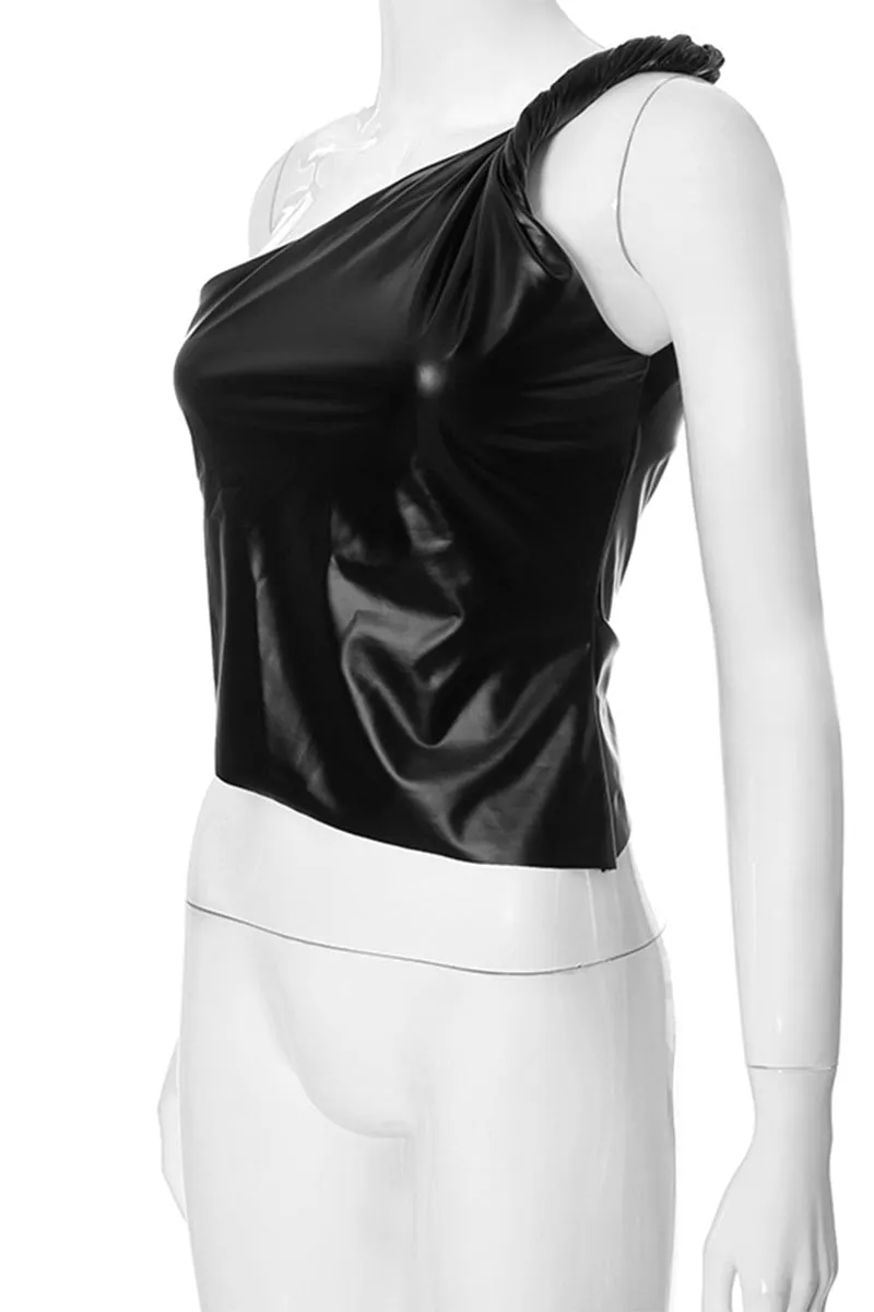 TS3292 Vegan Leather Tank Top