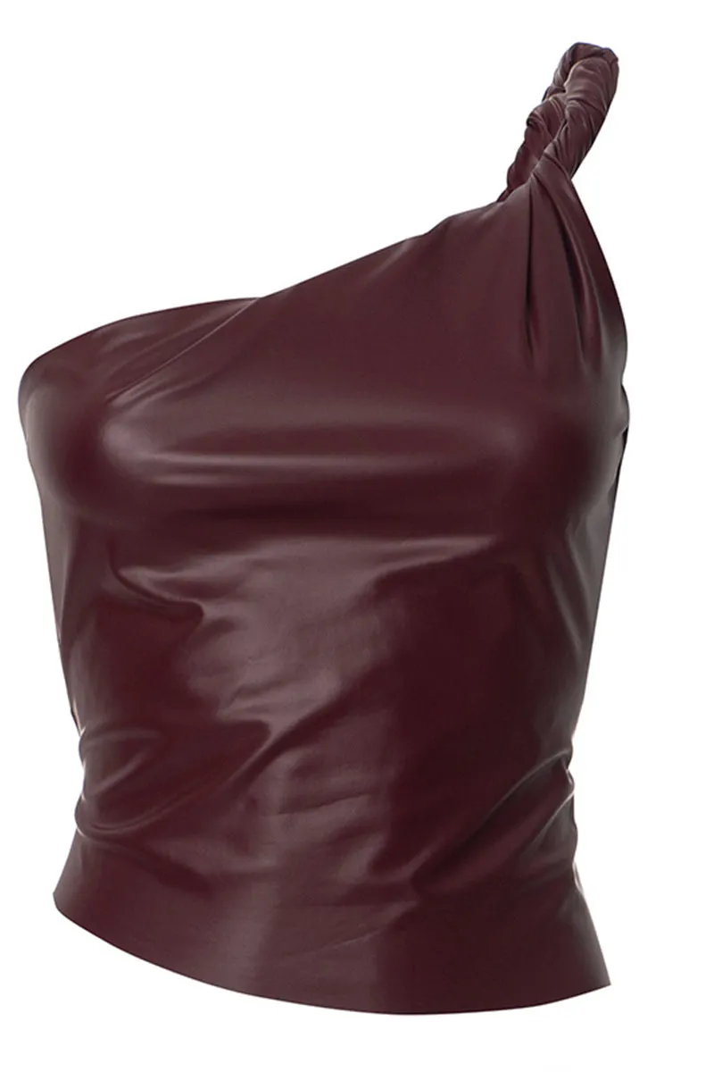 TS3292 Vegan Leather Tank Top