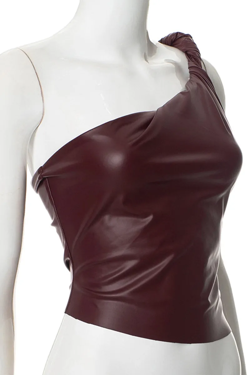 TS3292 Vegan Leather Tank Top