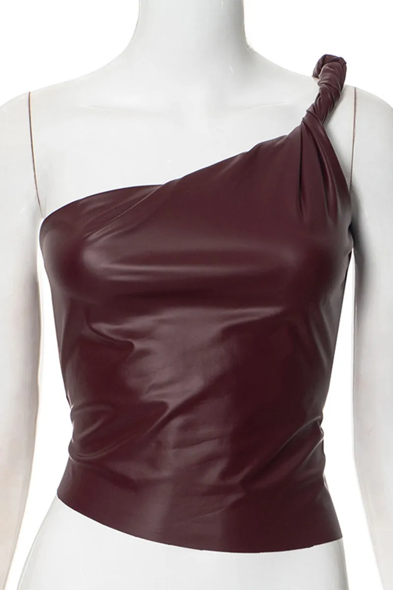 TS3292 Vegan Leather Tank Top