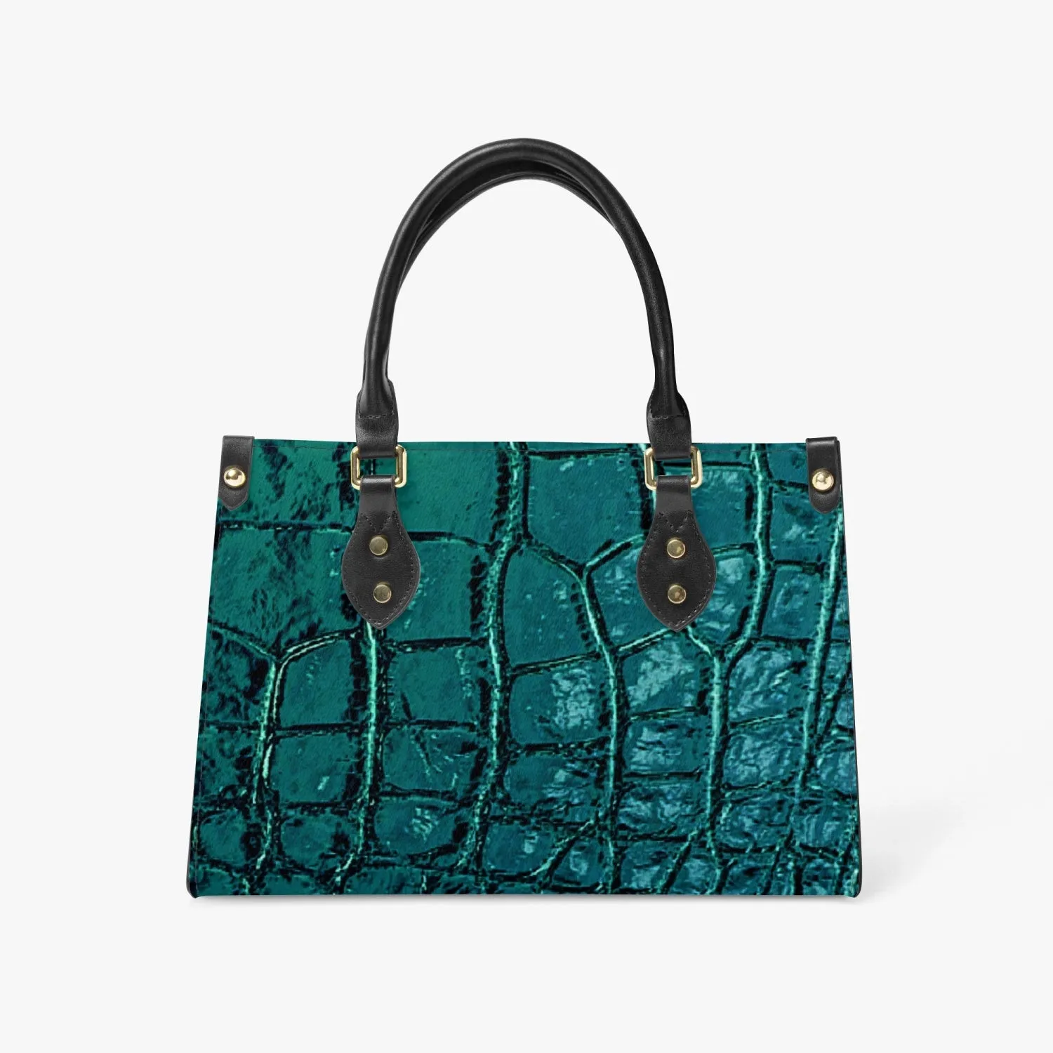 Turquoise Trendy PU Leather Long Strap Printed Handbag