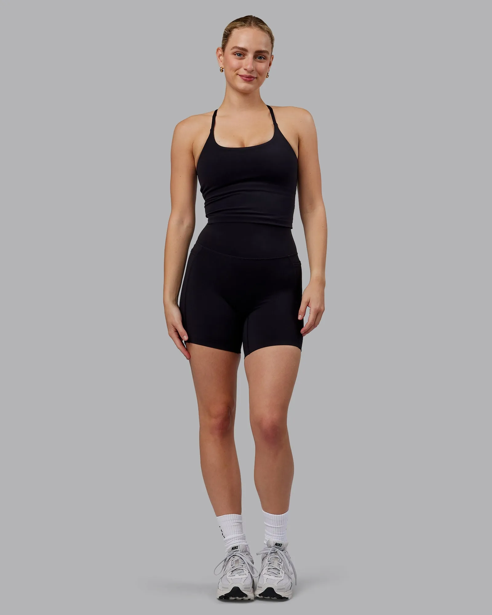 Twist Tank With Shelf Bra - Black