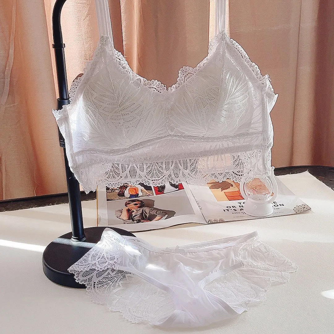 Ultra Thin French Lace Sexy Plus Size Bra Set