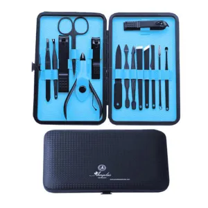 Unisex Stainless Steel 15 Piece Sets Light Blue Manicure & Pedicure Set