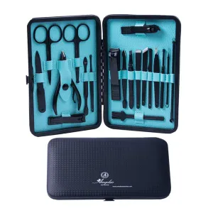 Unisex Stainless Steel 19 Pieces Light Blue Manicure & Pedicure Set