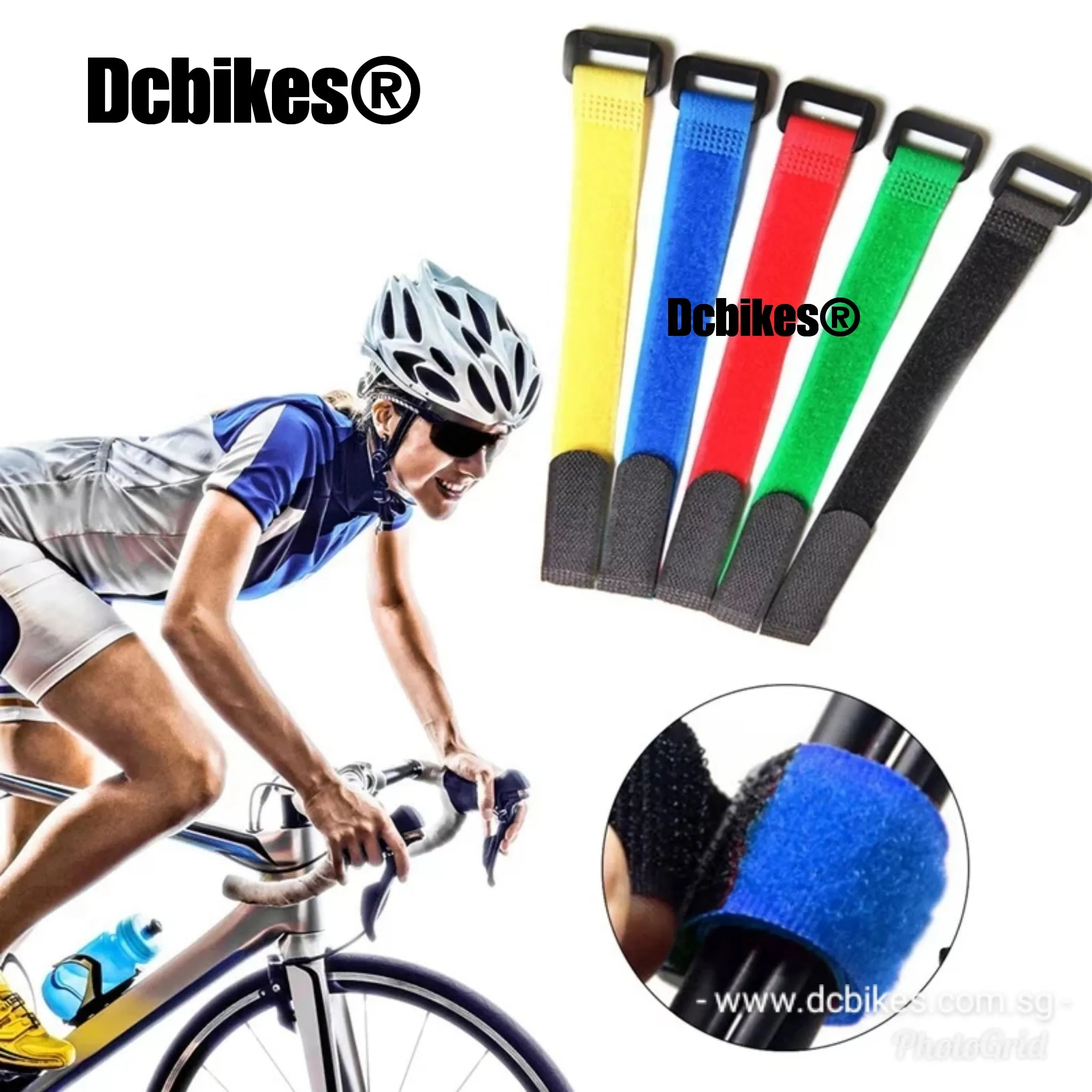 Universal Multi Functional MTB Road Colourful Velcro Straps (3 Pieces)
