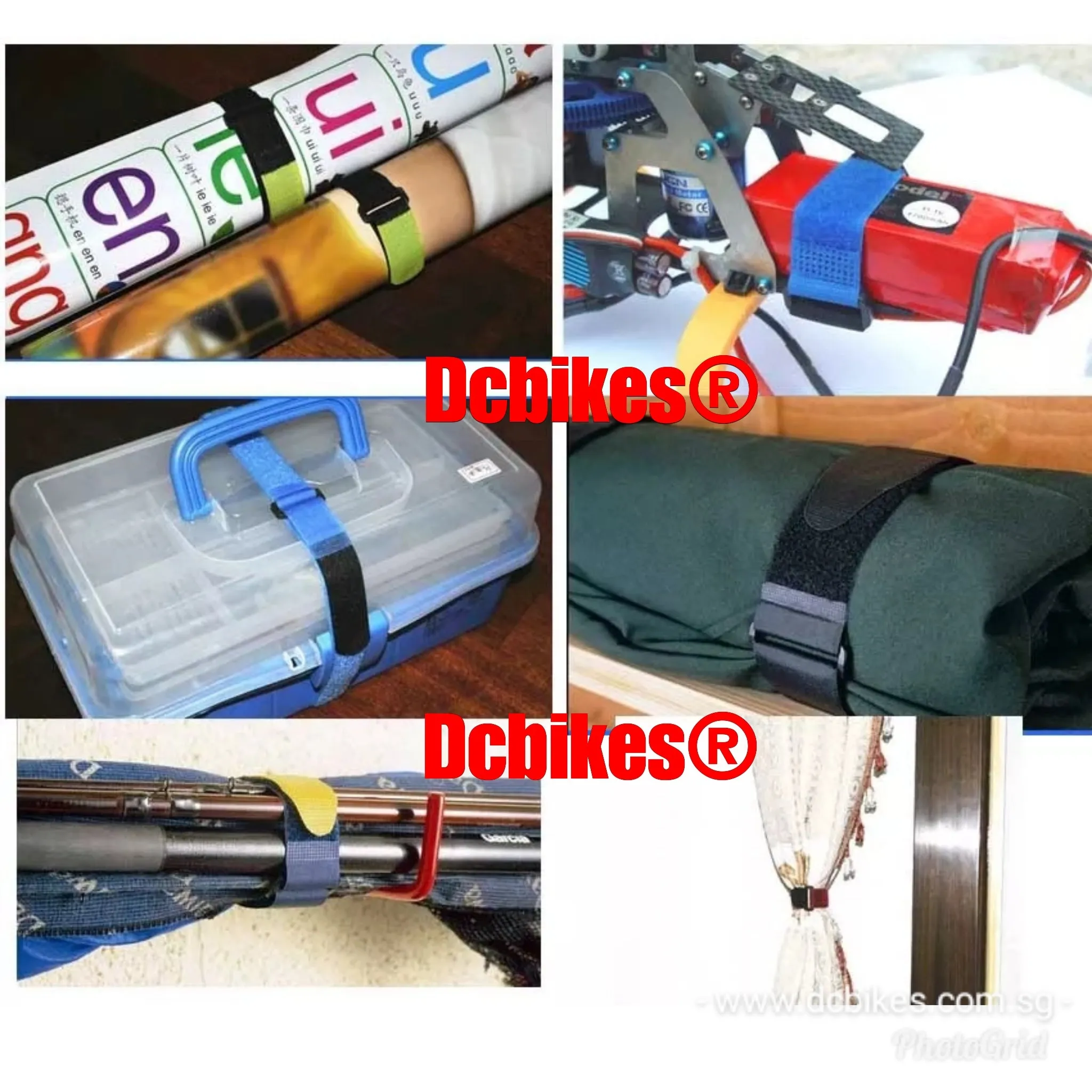 Universal Multi Functional MTB Road Colourful Velcro Straps (3 Pieces)