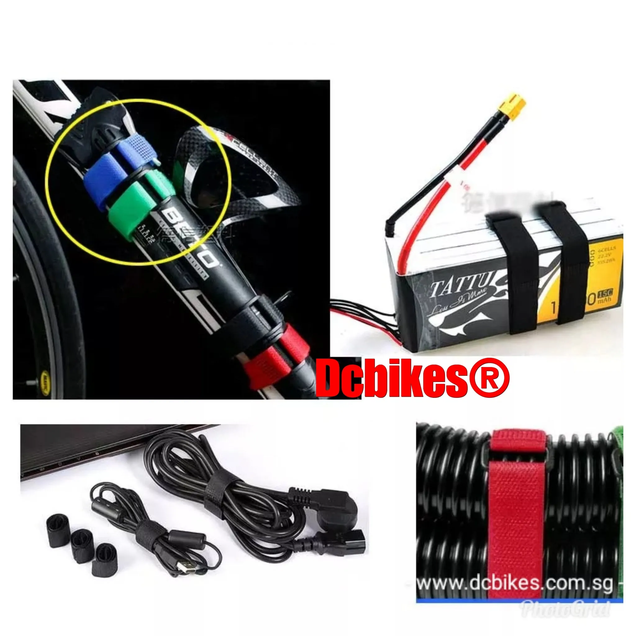 Universal Multi Functional MTB Road Colourful Velcro Straps (3 Pieces)