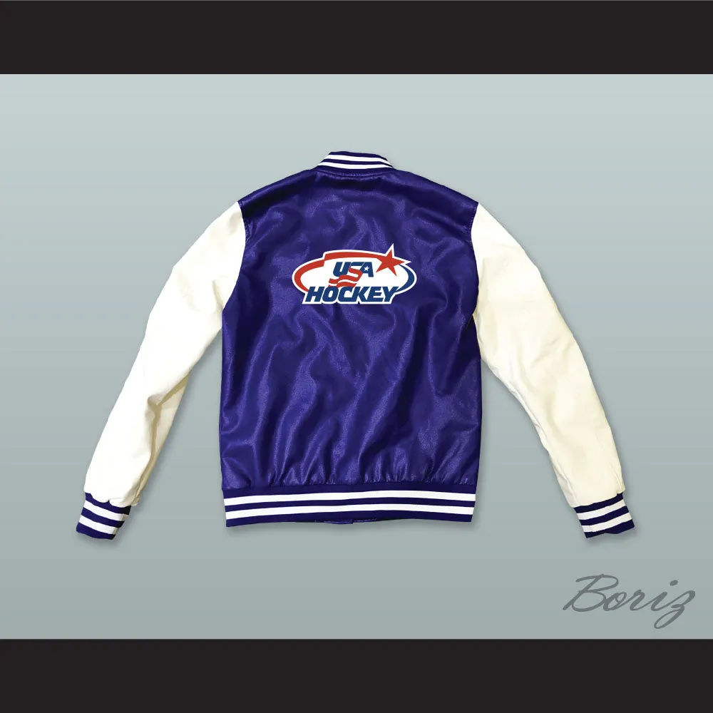 USA Blue and White Lab Leather Varsity Letterman Jacket 2