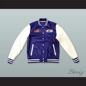 USA Blue and White Lab Leather Varsity Letterman Jacket 2