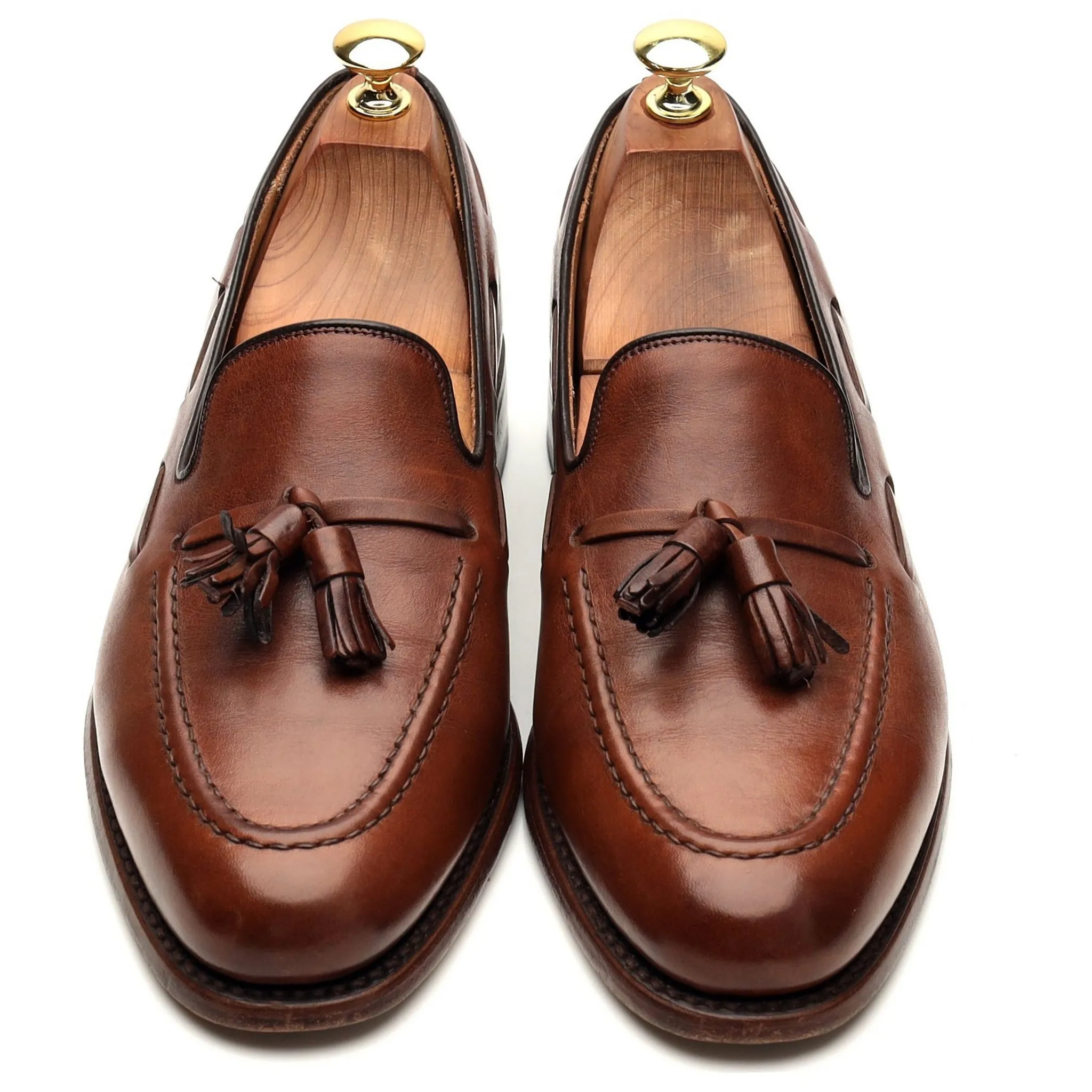 'Utah' Brown Leather Tassel Loafers UK 7 F
