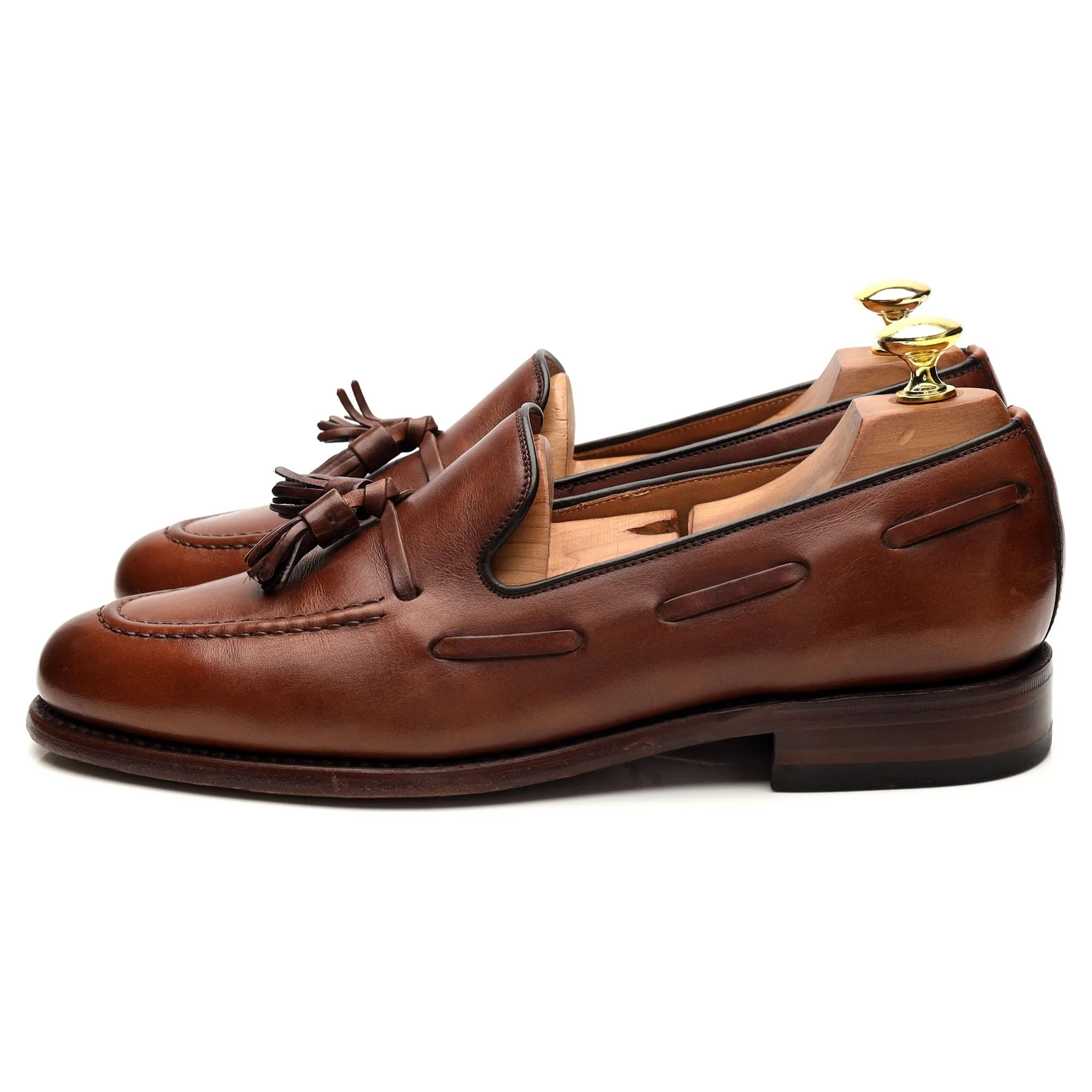 'Utah' Brown Leather Tassel Loafers UK 7 F
