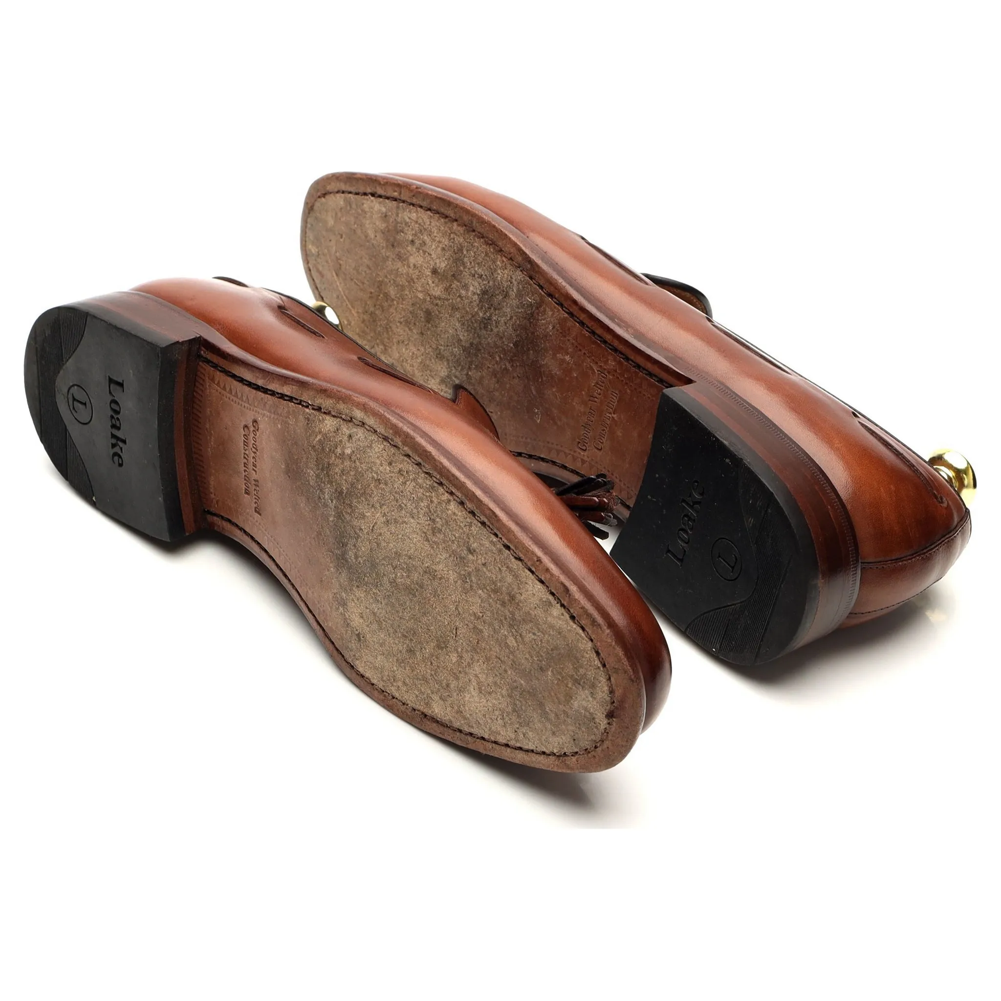 'Utah' Brown Leather Tassel Loafers UK 7 F