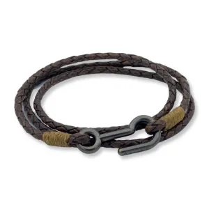 Utility Hook Braided Leather Triple Wrap