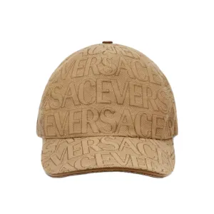 VERSACE ALLOVER BASEBALL CAP BEIGE