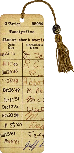 Vintage Library Card Beaded Bookmark