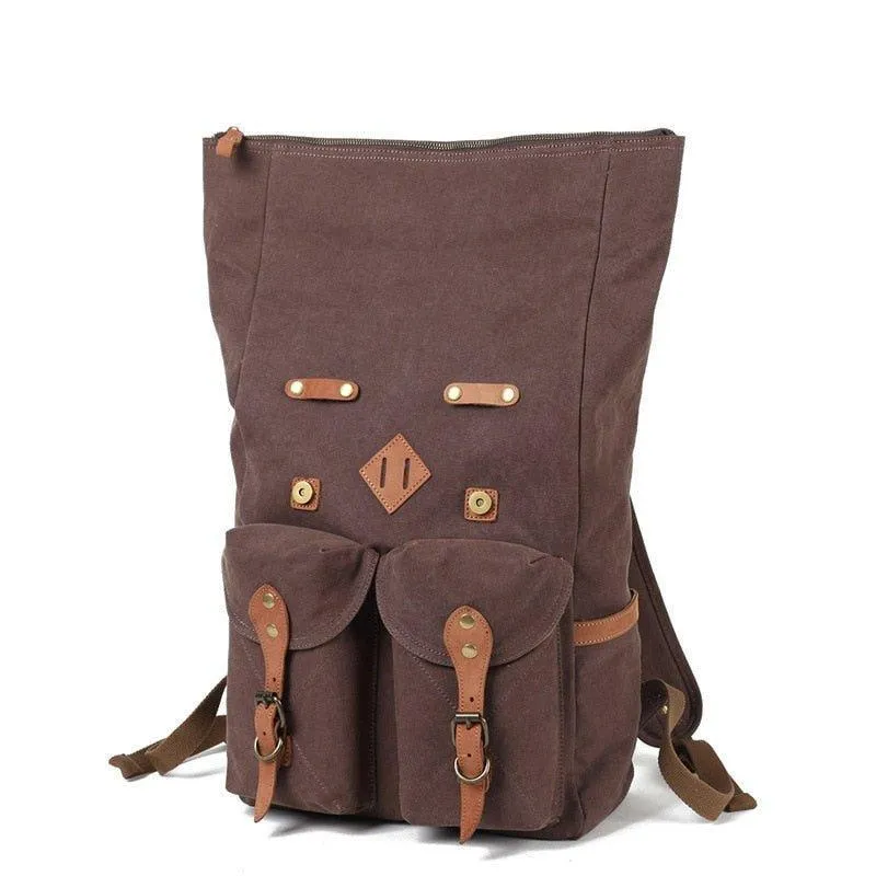 Vintage Mens Canvas Backpack Leather for Men