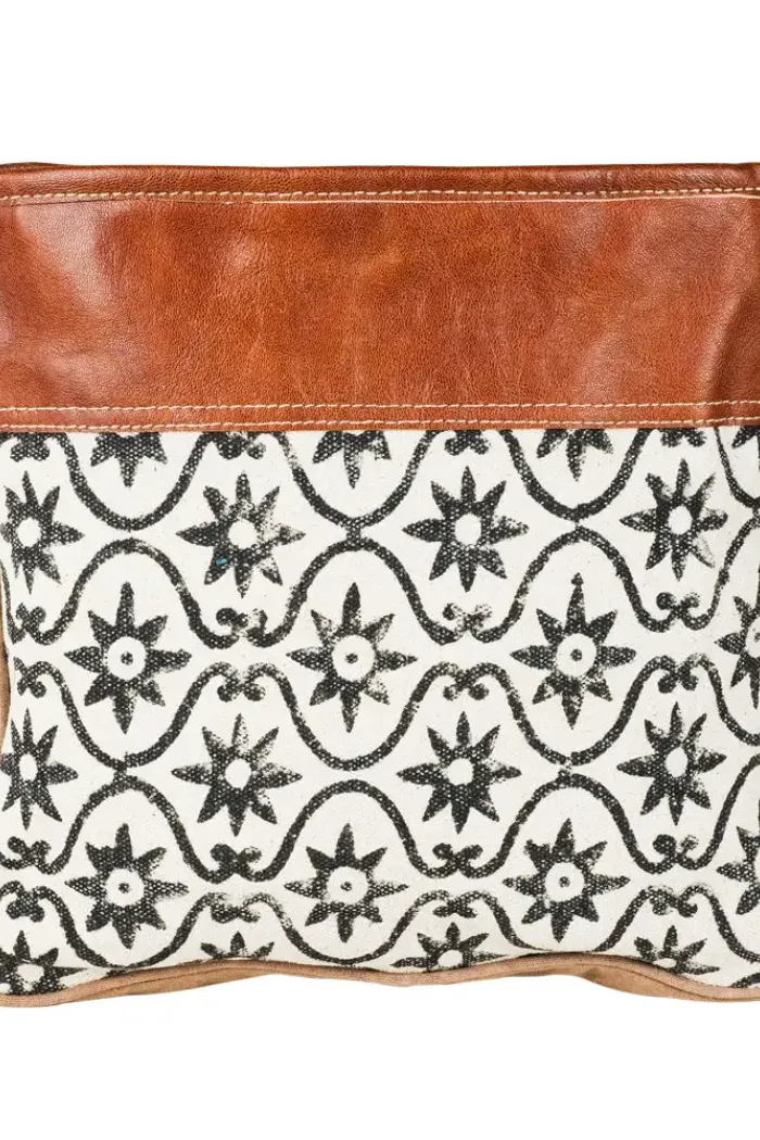 Vintage Tapestry Bag Leather Trim