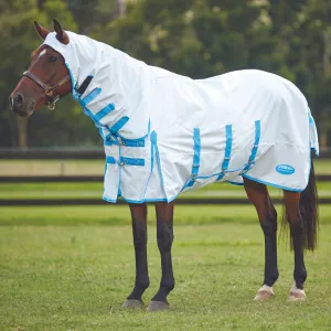 Weatherbeeta ComFiTec Sweet Itch Shield Combo White/Blue