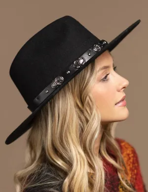 Western Concho Wool Panama Hat