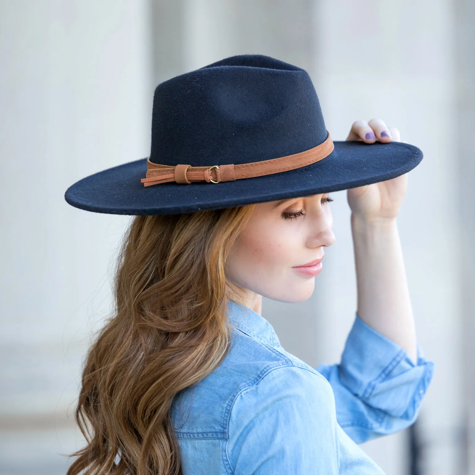 Wide Brim Panama Fedora Hat