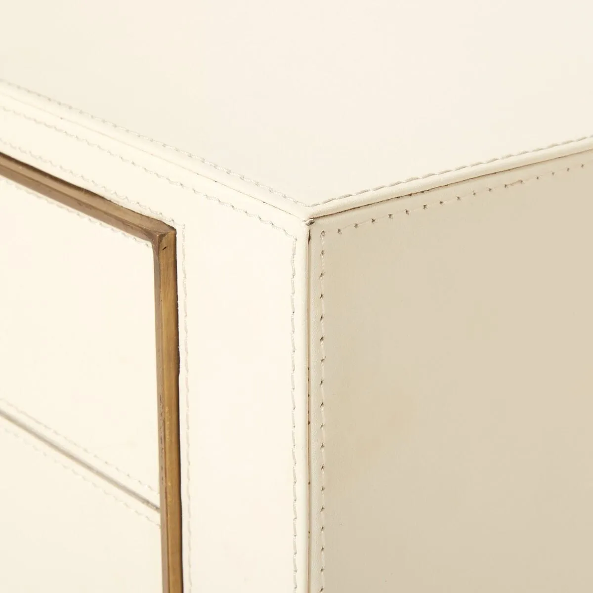 WINCHESTER 2-DRAWER SIDE TABLE, IVORY