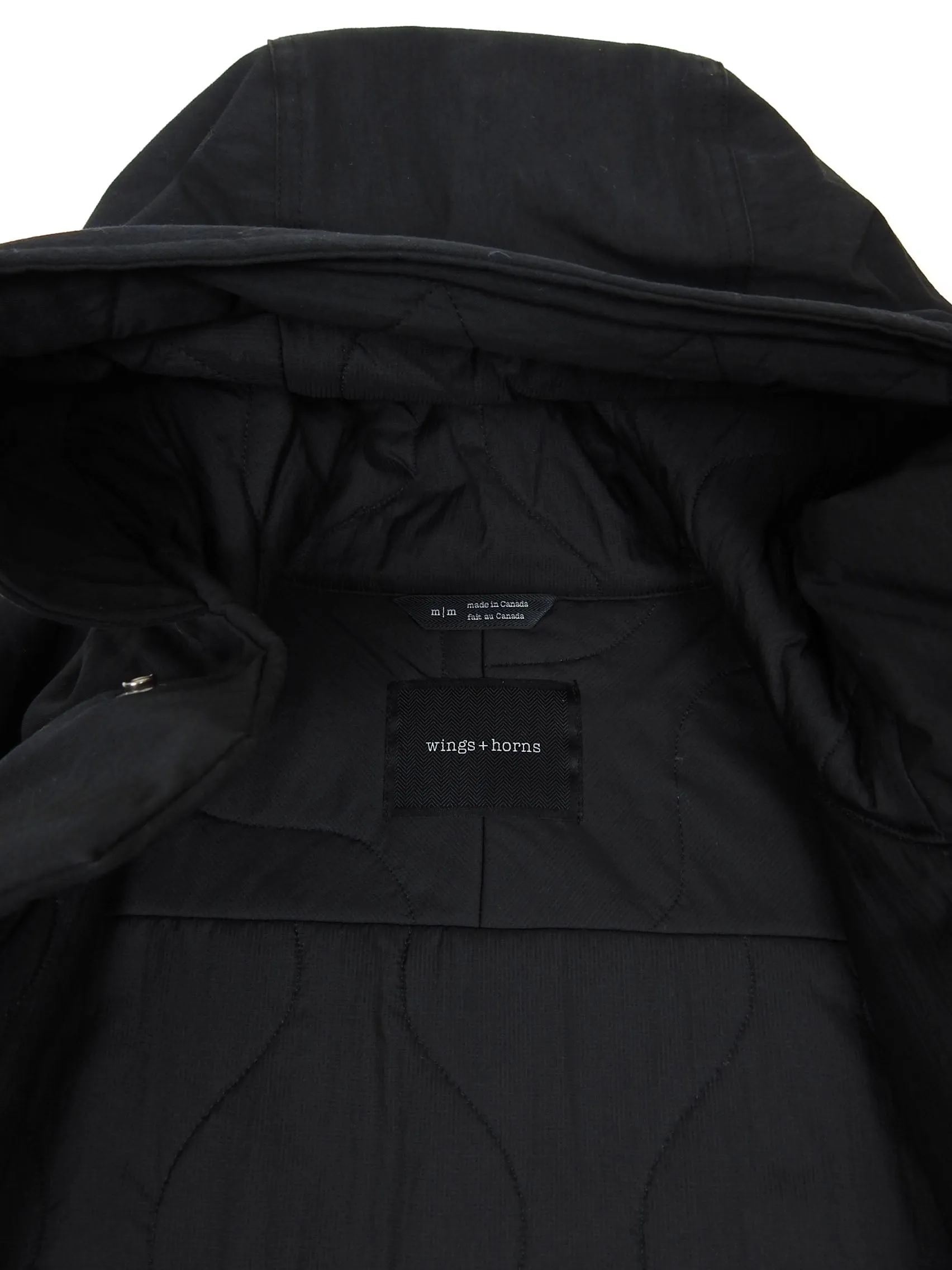 Wings   Horns Black Hooded Coat Size Medium