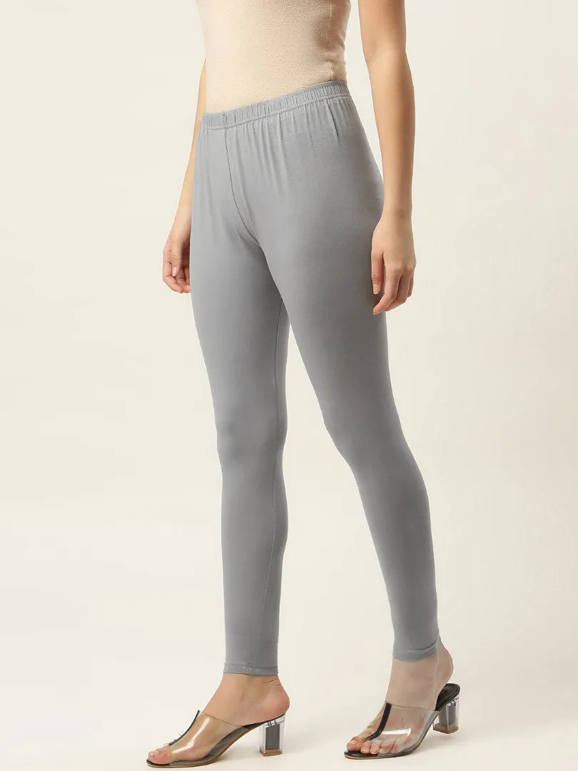 Women Grey Ankle-Length Leggings