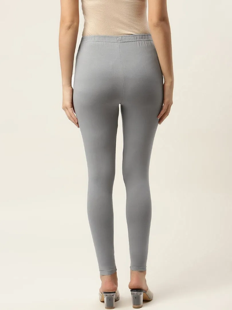 Women Grey Ankle-Length Leggings