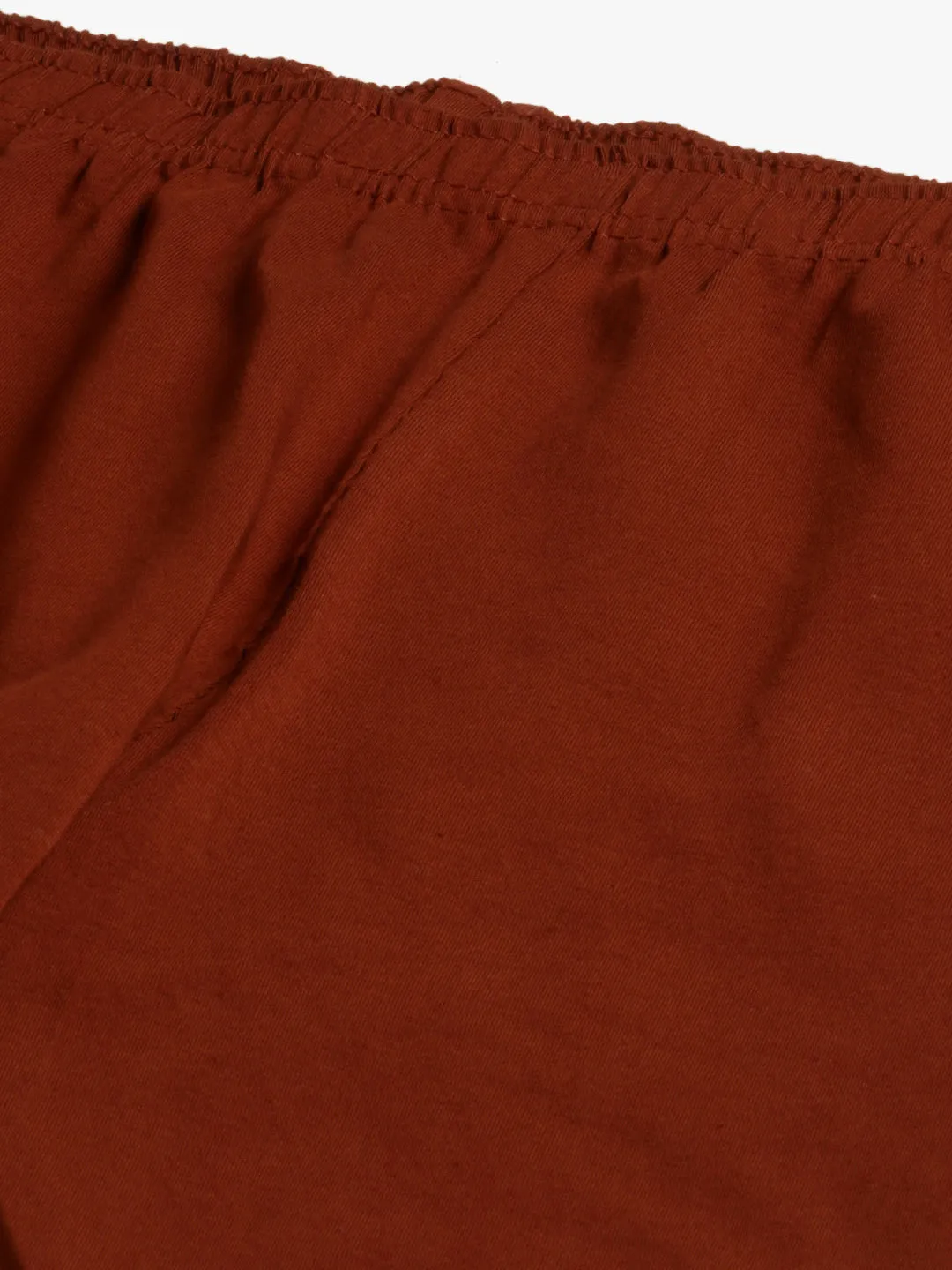 Women Rust Churidar-Length Leggings