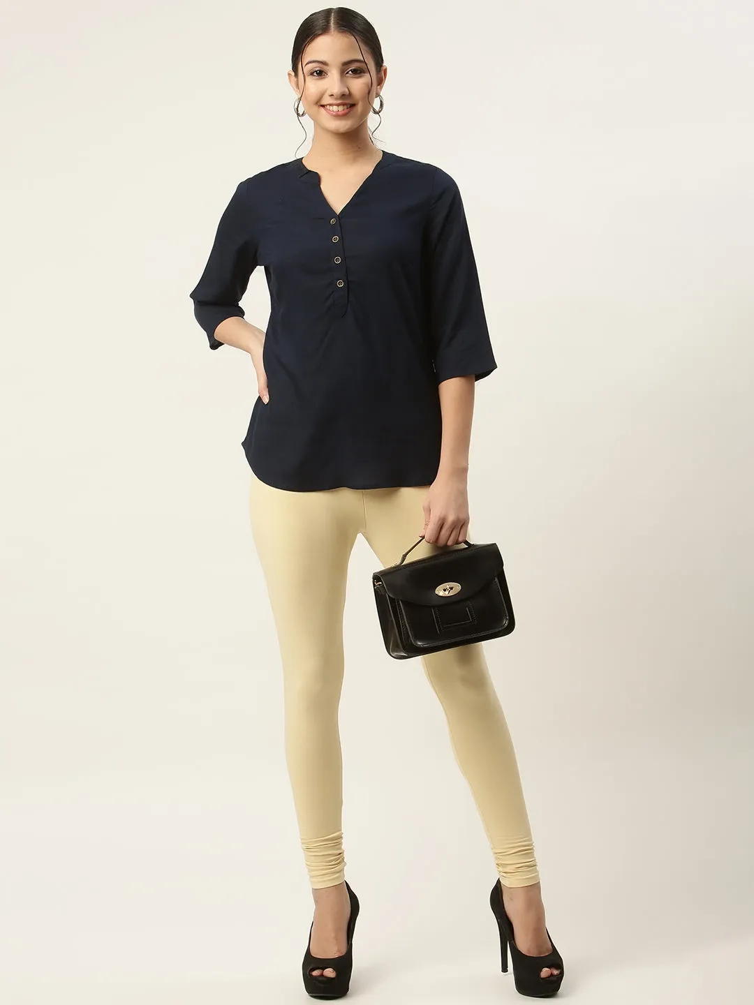 Women Skin Churidar-Length Leggings