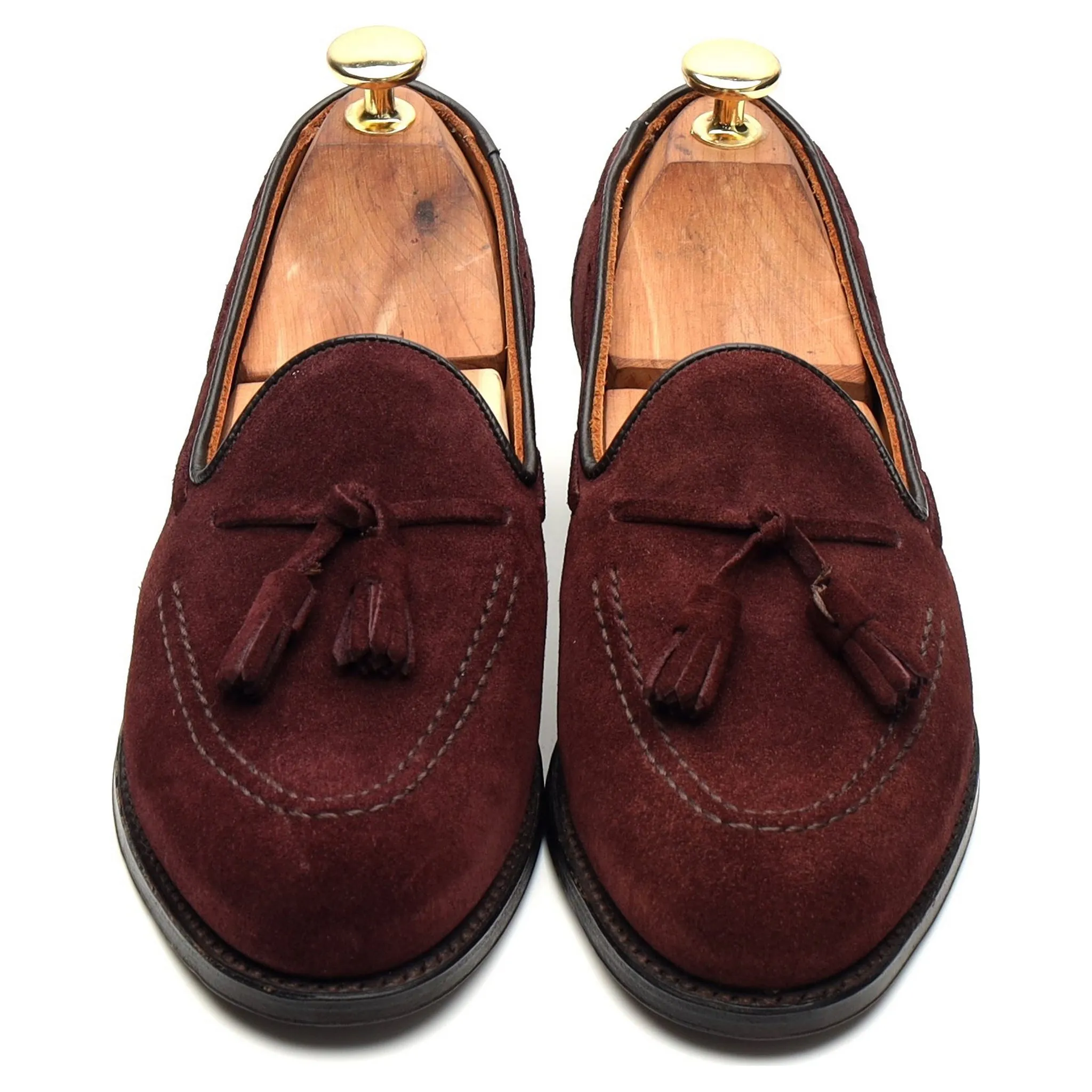 Women's 'Harriette' Burgundy Suede Tassel Loafers UK 3 D