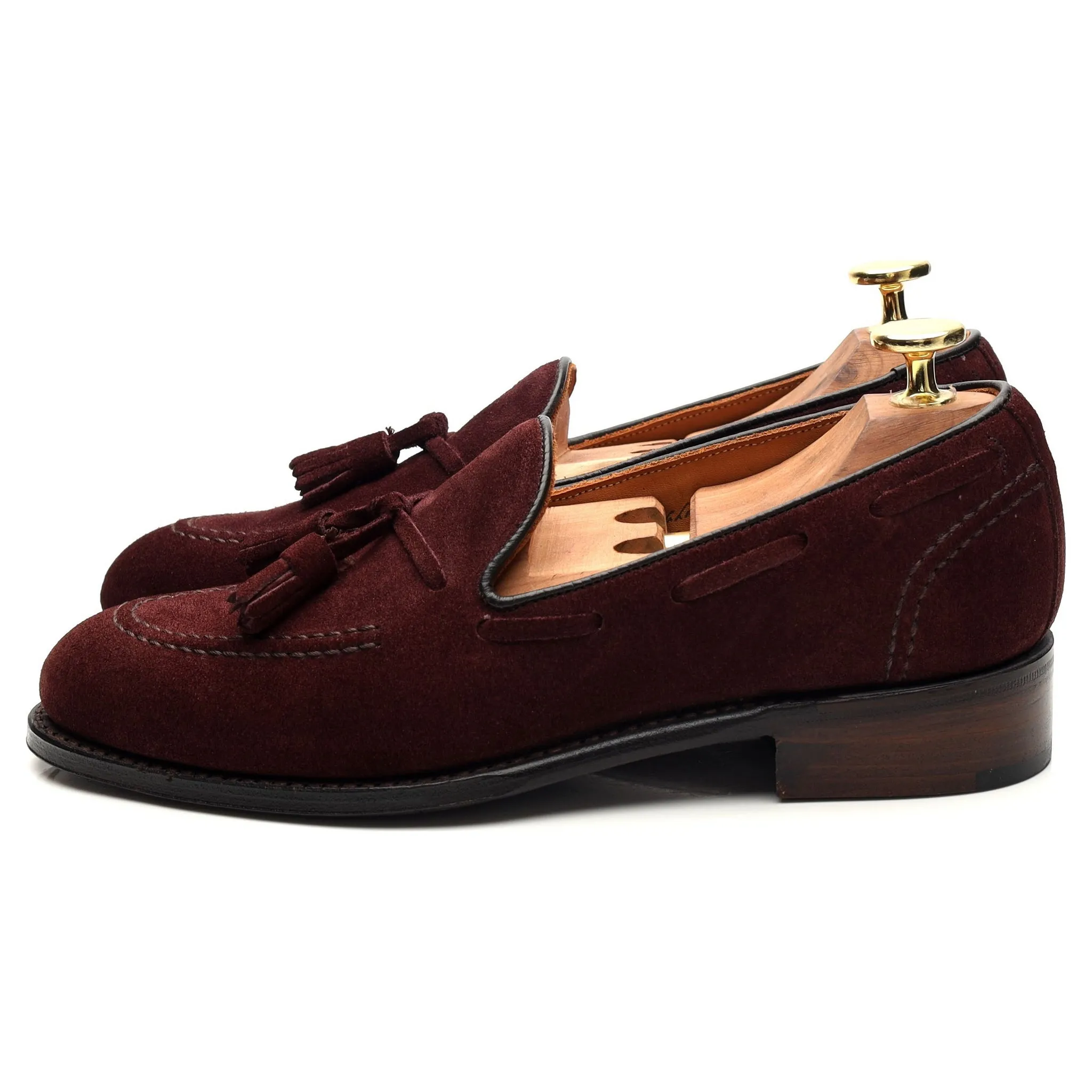 Women's 'Harriette' Burgundy Suede Tassel Loafers UK 3 D