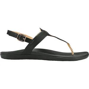 Women's OluKai Ekekeu Black Leather
