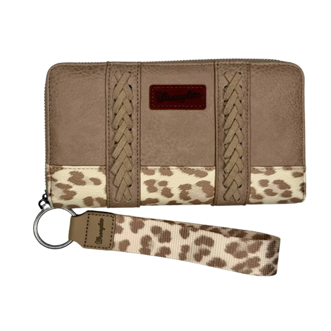 Wrangler Leopard Print Whipstitch Wallet