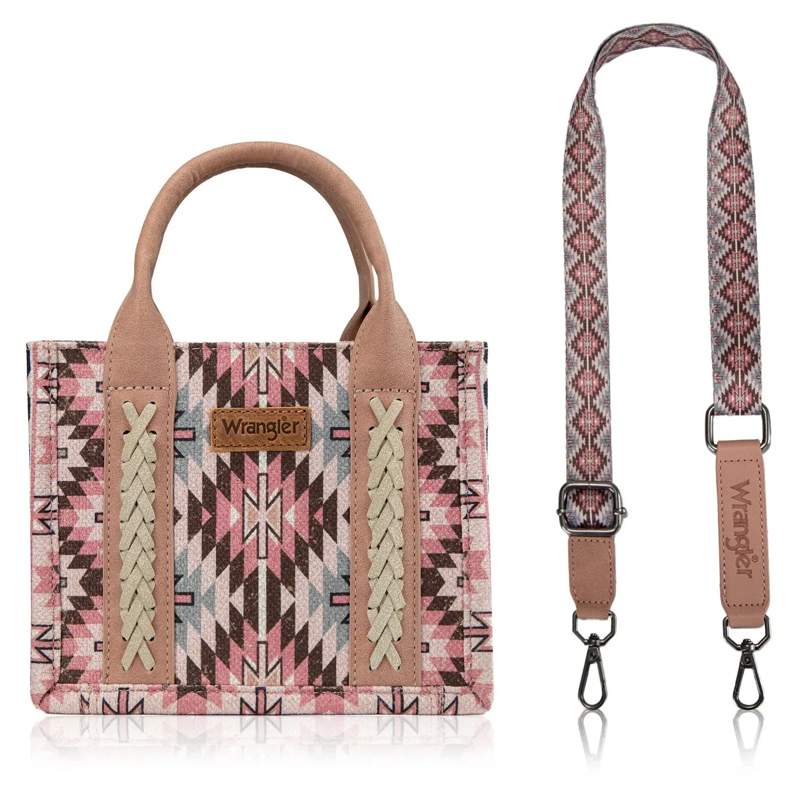 Wrangler MINI Southwestern Pattern Dual Sided Print Tote or Crossbody